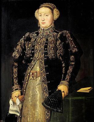 Wall Art - Painting - Antonio Moro / 'Catalina de Austria, wife of Juan III of Portugal', 1552-1553, Flemish School. by Antonio Moro -c 1519-c 1576-