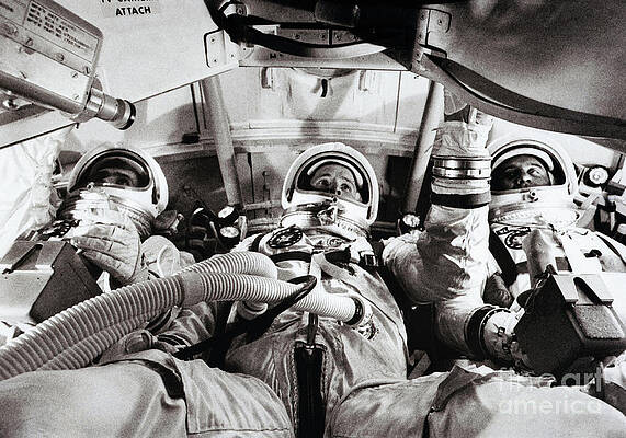 Wall Art - Photograph - Apollo Astronauts Prepare In A Flight by Bettmann