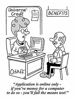 Wall Art - Drawing - Application Is Online Only - If You've Money For A Computer by Graham Chaffer