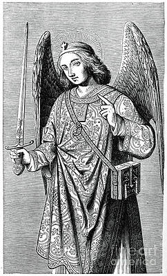 Wall Art - Drawing - Archangel St Michael, 1870 by Print Collector