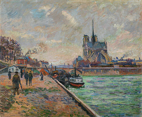 ▷ Pont Neuf, Paris by Armand, 1943, Painting