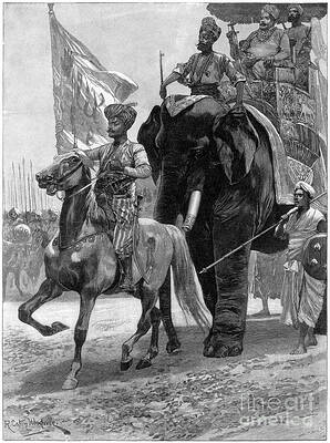 Wall Art - Drawing - Arrival Of The Nawab Siraj Ud Daulah by Print Collector