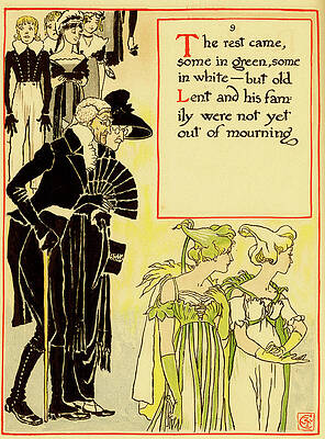 Wall Art - Painting - Arriving Codgers in Mourning by Walter Crane