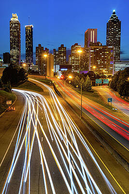 Wall Art - Photograph - Atlanta Skyline Changing Lanes by Gregory Ballos