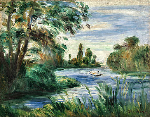 Au Bord de la Riviere. La Seine Print by Pierre-Auguste Renoir