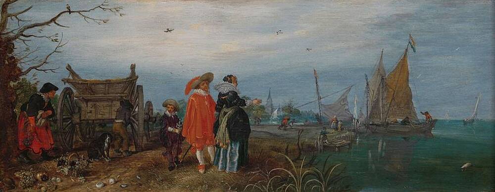 Wall Art - Painting - Autumn -Conversation-. by Adriaen Pietersz van de Venne