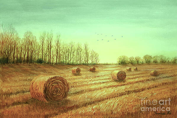 Wall Art - Painting - Autumn Rolls Along by Yoonhee Ko