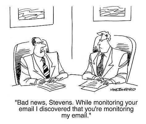 Wall Art - Drawing - Bad News, Stevens. While Monitoring Your Email I Discovered by Mike Shapiro
