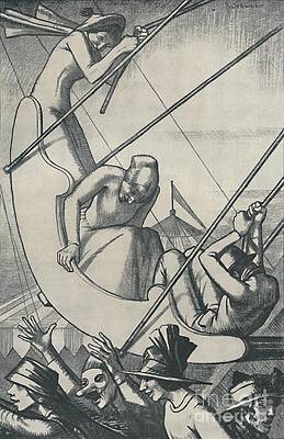 Wall Art - Drawing - Bank Holiday - The Swings by Print Collector