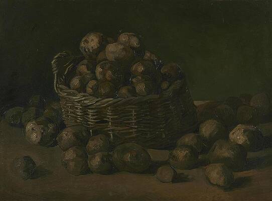 Wall Art - Painting - Basket of Potatoes. by Vincent van Gogh -1853-1890-