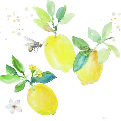 Wall Art - Painting - Bee-friend The Lemon II by Lanie Loreth