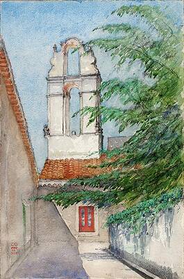 Wall Art - Painting - Bell Tower, Hotel San Dominico by Cass Gilbert