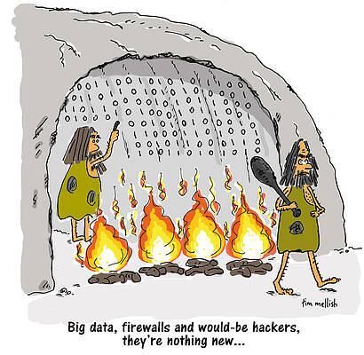 Wall Art - Drawing - Big Data, Firewalls And Would-be Hackers, They're Nothing by Tim Mellish
