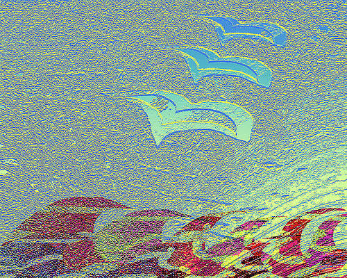Wall Art - Digital Art - Birds at Sea by Alexandra Vusir