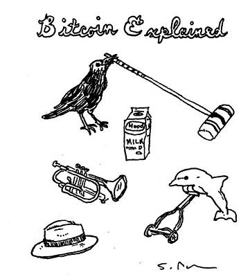 Wall Art - Drawing - Bitcoin Explained by Steve Mcginn