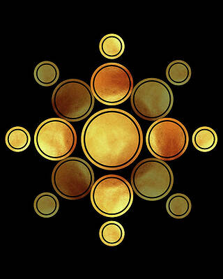 Wall Art - Mixed Media - Black and Gold Abstract - Modern Geometric Abstract - Pattern Design - Art Deco Abstract 2 by Studio Grafiikka