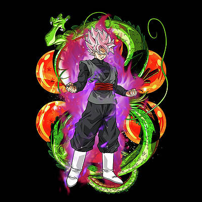 Wall Art - Drawing - Black Goku Super Saiyan Rose by Jason Stonebanks