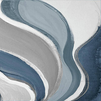 Wall Art - Painting - Blue Curve Linear II by Lanie Loreth