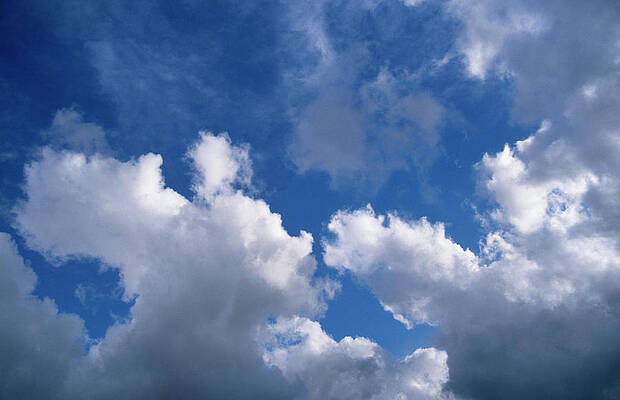 White Fluffy Cotton Clouds On Blue Stock Photo 1341855842