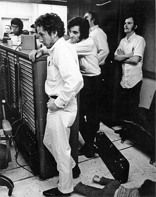 Wall Art - Photograph - Bob Dylan & Doug Kershaw Recording Self by Michael Ochs Archives