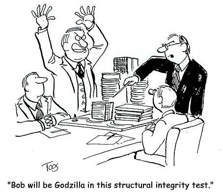 Wall Art - Drawing - Bob Will Be Godzilla In This Structural Integrity Test by Andrew Toos