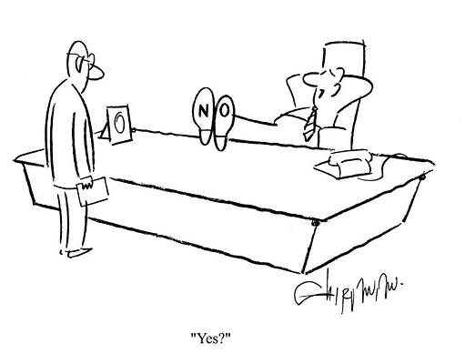 Wall Art - Drawing - Boss In The Office With N And O Written On The End Of by Vahan Shirvanian