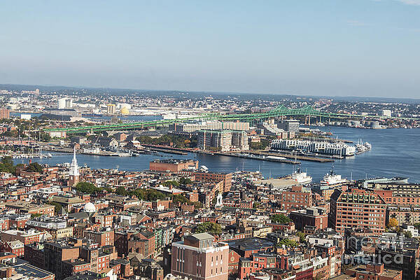 Wall Art - Photograph - Boston North End and Tobin Bridge  by Thomas Marchessault