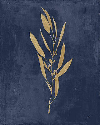 Wall Art - Painting - Botanical Study I Gold Navy by Julia Purinton