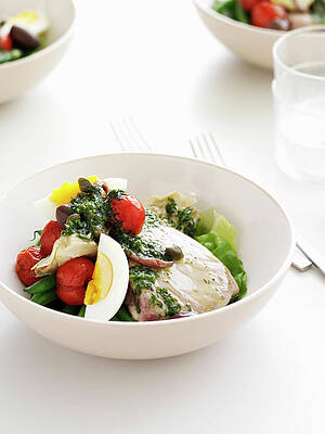 Wall Art - Photograph - Bowl Of Eggs With Vegetables And Sauce by Brett Stevens