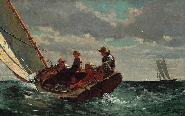 Wall Art - Painting - Breezing Up by Winslow Homer