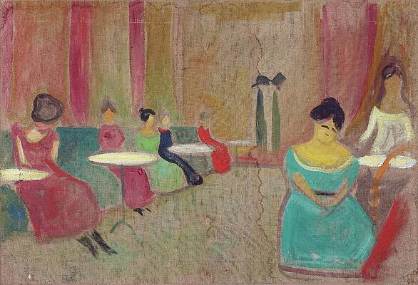 Wall Art - Painting - Brothel Scene by Edvard Munch
