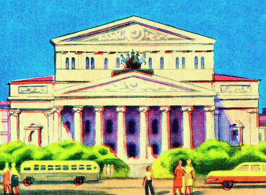Wall Art - Drawing - Building with Columns by CSA Images