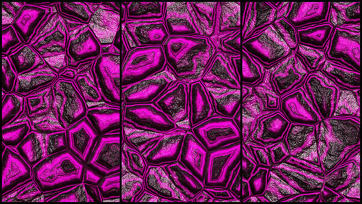 Wall Art - Digital Art - Bumpy Magenta Wall Abstract Triptych by Don Northup