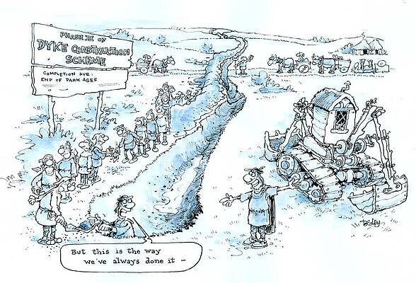 Wall Art - Drawing - But This Is The Way We've Always Done by Rupert Besley