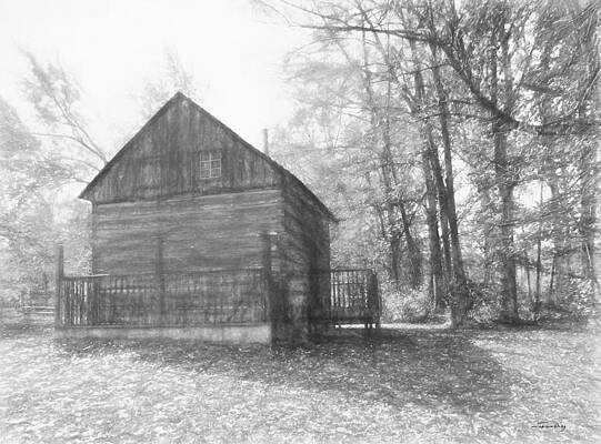 Wall Art - Drawing - Cabin in the Woods by Maciek Froncisz
