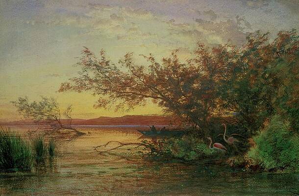 Wall Art - Painting - Camargue. Canvas. by Felix Ziem