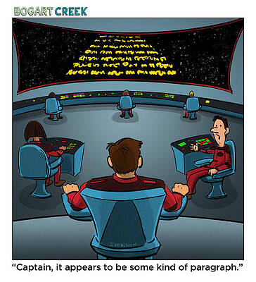 Wall Art - Drawing - Captain, It Appears To Be Some Kind Of Paragraph by Derek Evernden