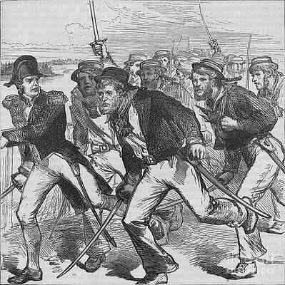 Wall Art - Drawing - Captain Money Leading The Blue-jackets by Print Collector