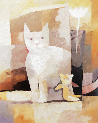 Cat and Teddy by Lutz Baar Cat and Teddy by Lutz Baar