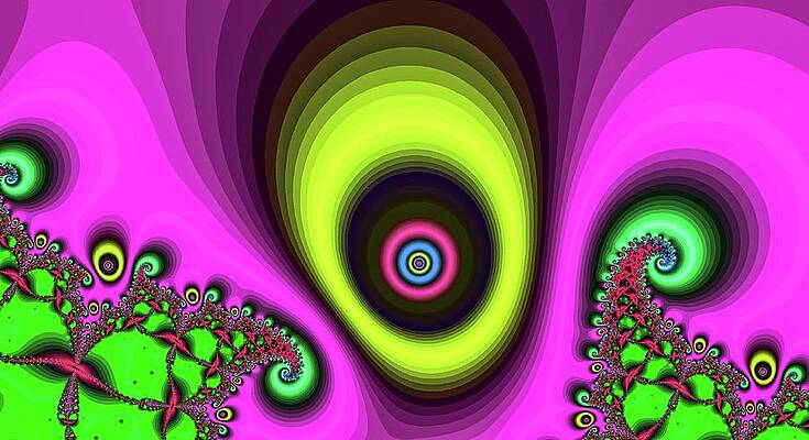 Vibrant Wall Art featuring the digital art Center Eye Yellow by Don Northup