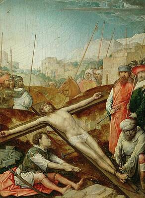 Wall Art - Painting - Christ nailed to the cross. Oakwood, 21,6 x 15,7 cm Inv. 6272. JUAN DE FLANDES . by Juan de Flandes -c 1460-c 1519-