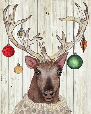 Christmas Reindeer Paintings Fine Art America