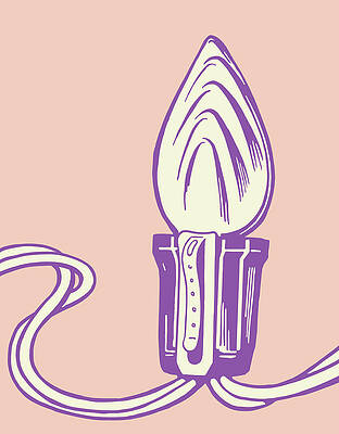 Wall Art - Drawing - Christmas Tree Lightbulb by CSA Images