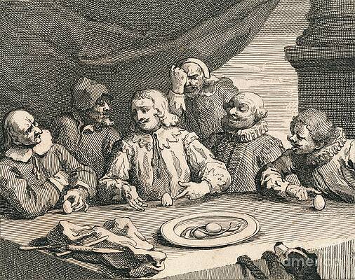 Wall Art - Drawing - Christopher Columbus Cracking The Egg by Print Collector