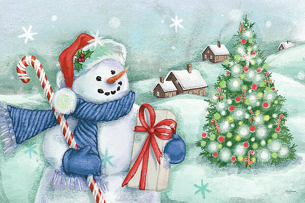 Sledding Snowman Ornament by Darice Machel McGuire - Darice Machel