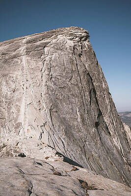 Wall Art - Photograph - Climbers Ascending Cable Secured Section Of Half Dome In Yosemite Np by Cavan Images