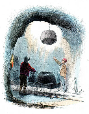 Wall Art - Drawing - Coal Mining Sending Baskets Corves by Print Collector