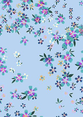 Wall Art - Mixed Media - Collage Florals Spring Into Spring Repeat Pattern by Rachel Watson Pattern