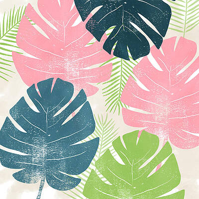 Wall Art - Mixed Media - Colorful Palm Leaves 1- Art by Linda Woods by Linda Woods