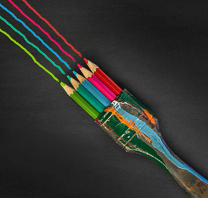 Rainbow colored pencils by Blink Images